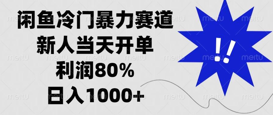 （13660期）闲鱼冷门暴力赛道，新人当天开单，利润80%，日入1000+-928网创