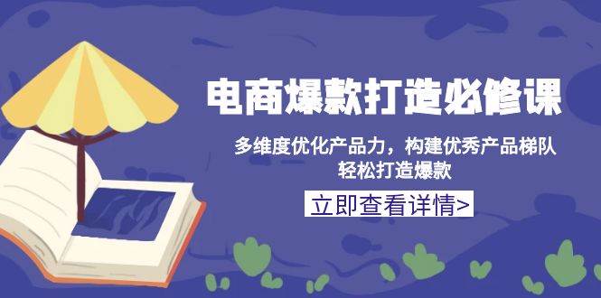 （13689期）电商爆款打造必修课：多维度优化产品力，构建优秀产品梯队，轻松打造爆款-928网创