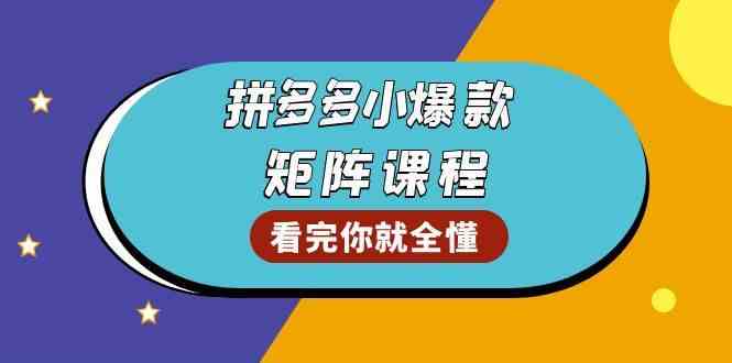 拼多多爆款矩阵课程：教你测出店铺爆款，优化销量，提升GMV，打造爆款群-928网创