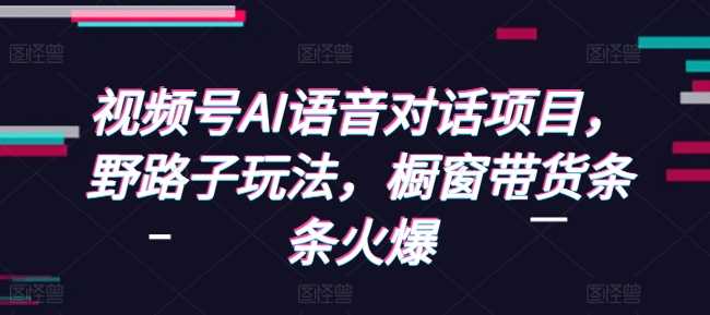 视频号AI语音对话项目，野路子玩法，橱窗带货条条火爆-928网创