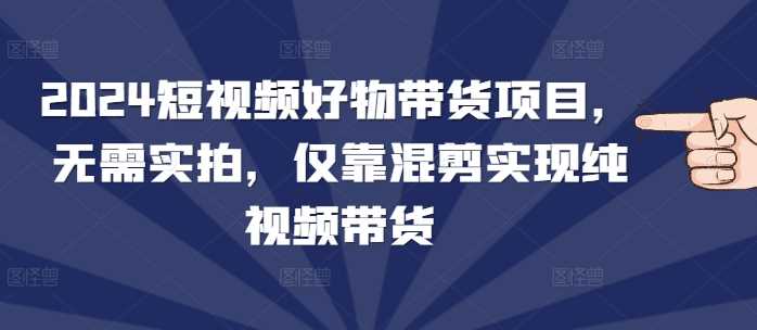 2024短视频好物带货项目，无需实拍，仅靠混剪实现纯视频带货-928网创