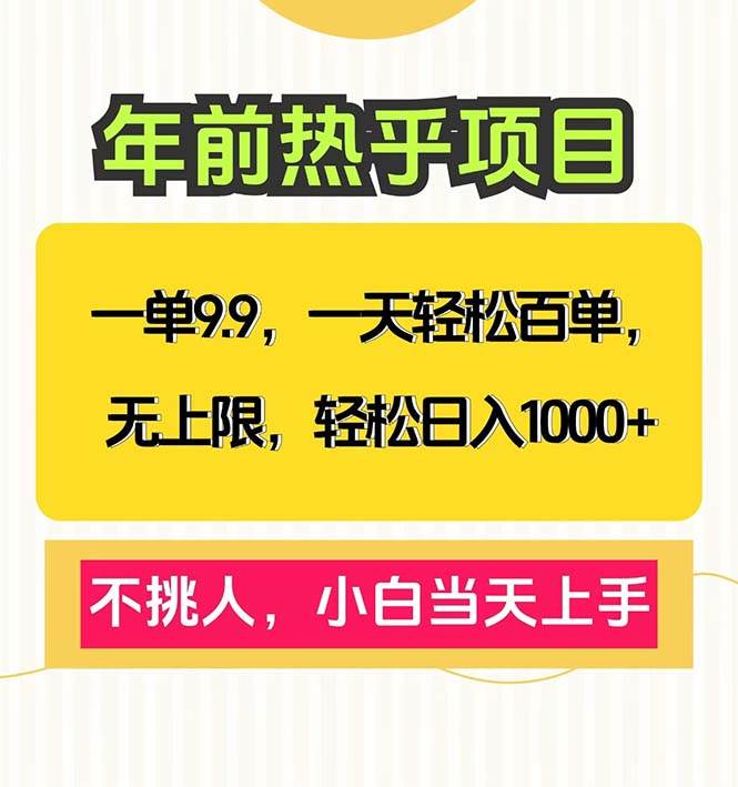 （13795期）一单9.9，一天百单无上限，不挑人，小白当天上手，轻松日入1000+-928网创