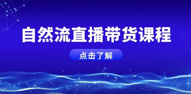 自然流直播带货课程，结合微付费起号，打造运营主播，提升个人能力-928网创