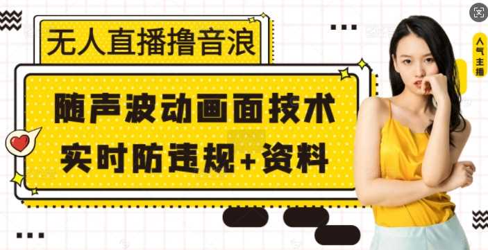无人直播撸音浪+随声波动画面技术+实时防违规+资料【揭秘】-928网创