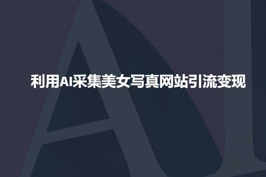 利用AI采集美女写真网站引流变现，引流嘎嘎的-928网创