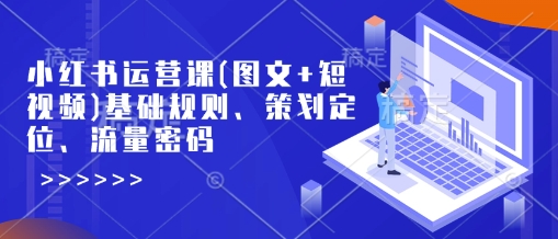 小红书运营课(图文+短视频)基础规则、策划定位、流量密码-928网创
