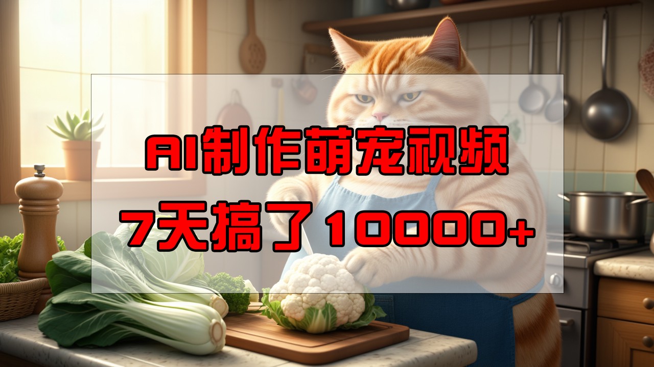 靠AI制作萌宠视频，7天搞了1万+，操作简单门槛低，有手机就行-928网创