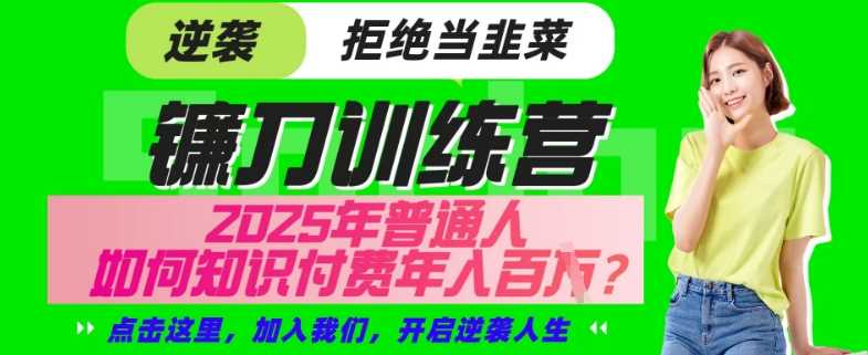 【网创项目终点站-镰刀训练营超级IP合伙人】25年普通人如何通过“知识付费”年入百个-仅此一版【揭秘】-928网创
