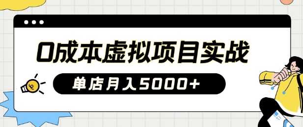 0成本虚拟项目实战手把手教你落地，单店月入5k-928网创