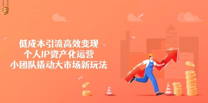 低成本引流高效变现，个人IP资产化运营，小团队撬动大市场新玩法-928网创